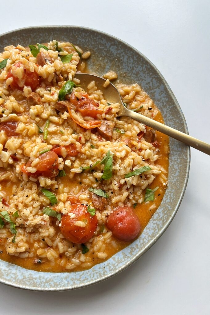 Risotto de Nduja con Chorizo y Tomates Cherry