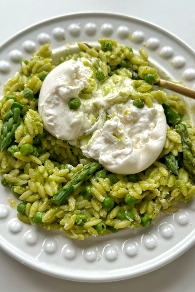 Pasta de Guisantes y Espárragos (Orzo de Primavera Super)