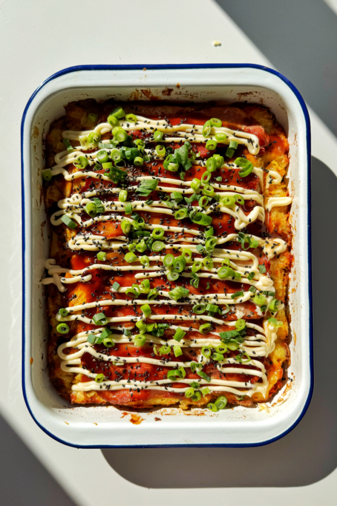 Okonomiyaki al Horno en Bandeja | Miriada de Recetas