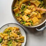 Fácil Pasta Alfredo de Pollo con Brócoli