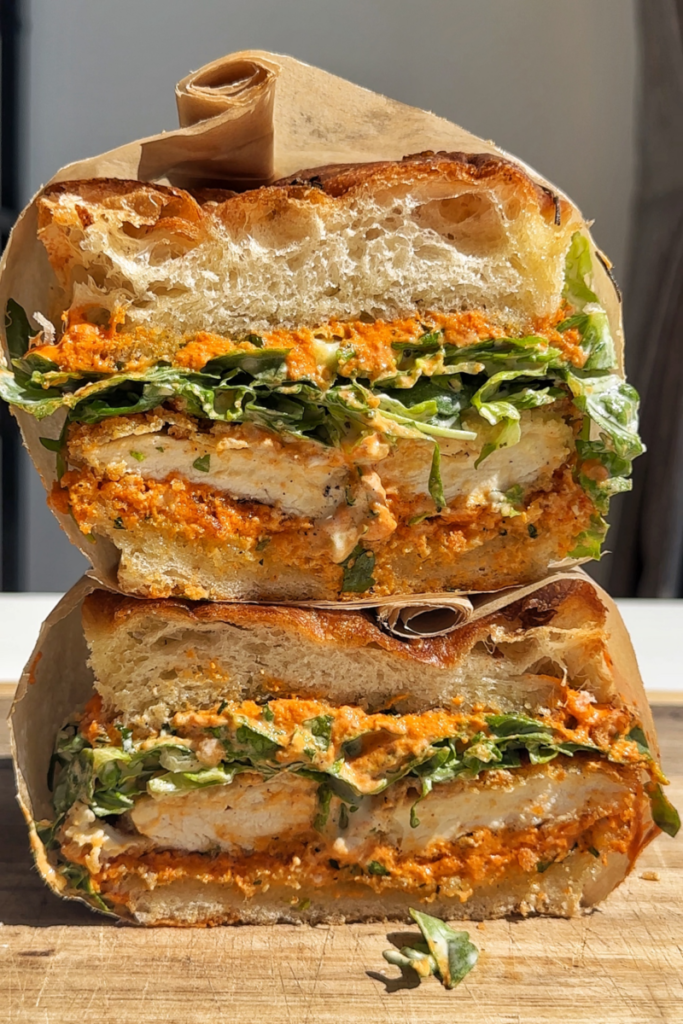 Sándwich de Pollo Crujiente con Romesco – Múltiples Recetas